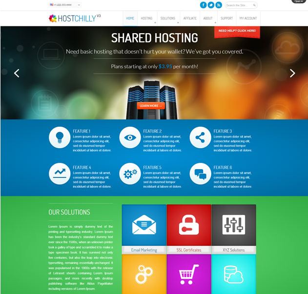 Theme wordpress bán hosting Hostchilly-v3