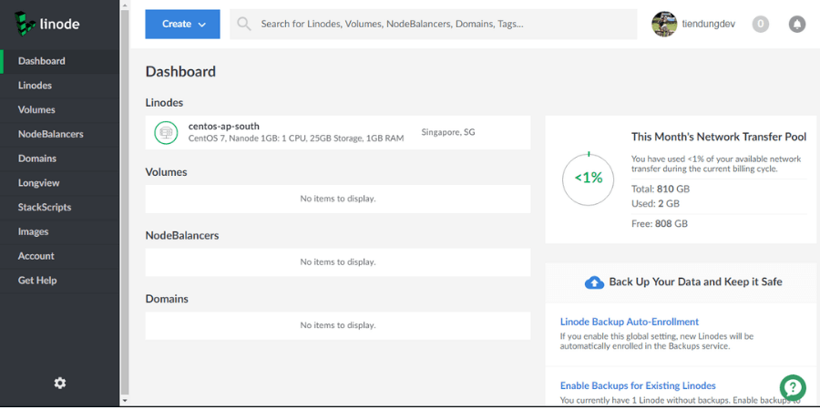 cung cấp dịch vụ lưu trữ Linode