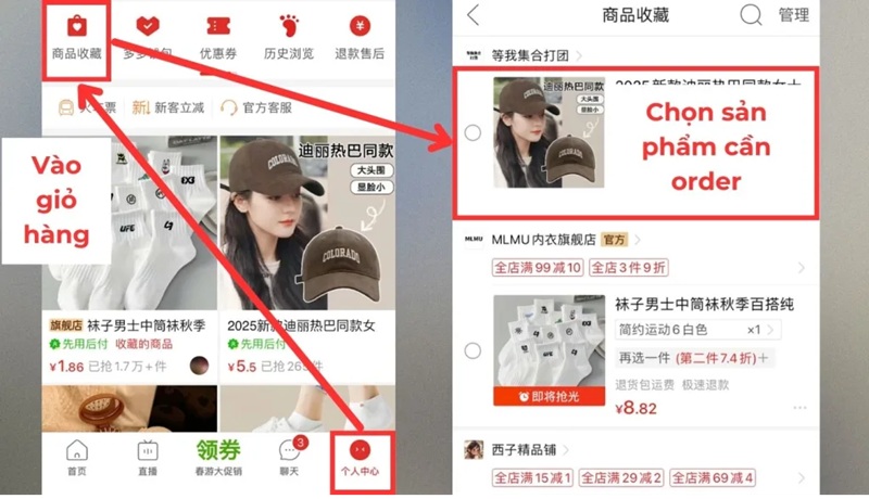 tick chọn vào những sản phẩm đã lấy mã