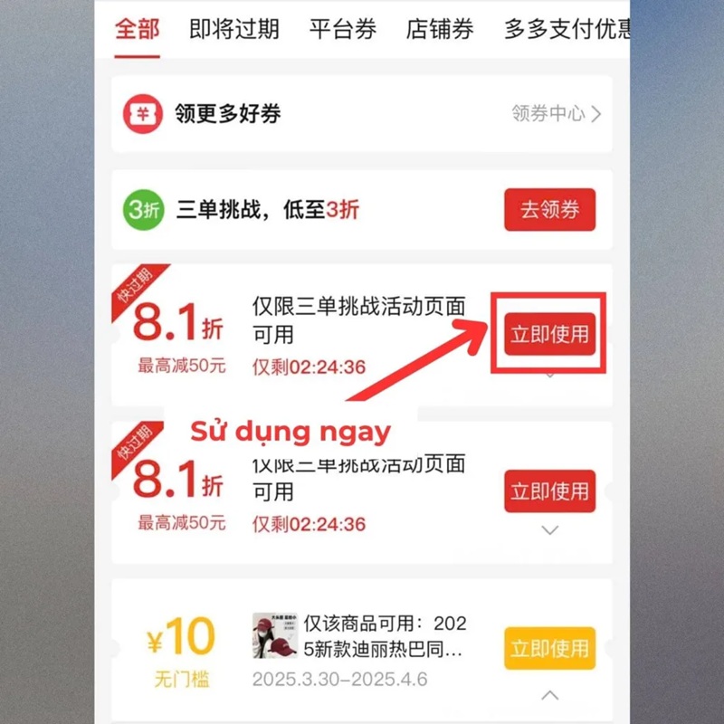 tiến hành đặt hàng Pinduoduo