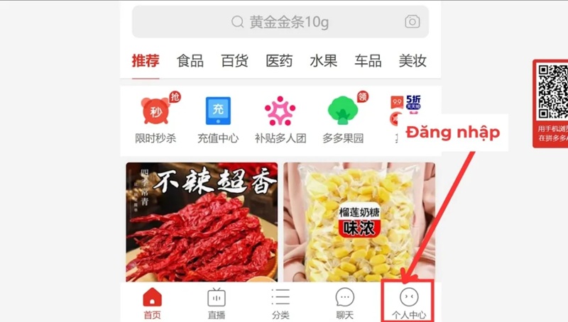 đăng nhập Pinduoduo