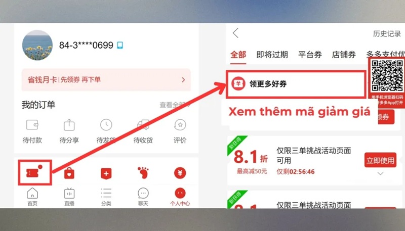 xem và thu thập các voucher